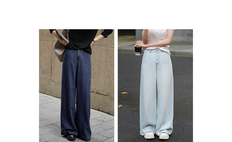 Mt [Selected 100% Lyocell] Spring Lightweight Stylish Wide-Leg Pants with Waist Tie, Comfortable Flattering Jeans for Wome 3