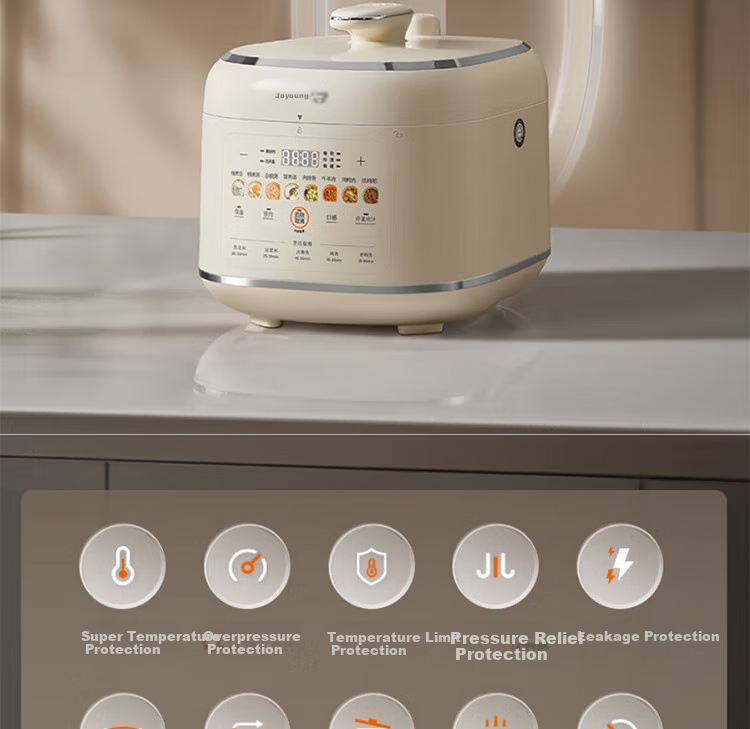 Joyoung Household Dual-Layer Electric Pressure Cooker, Non-Coated Steel Pot Electric Rice Cooker, 1600W Super High Heat Cooking Pot Y-50H310 31