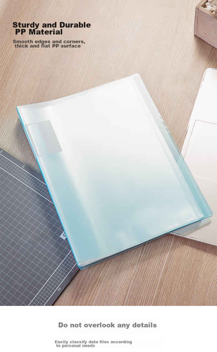 Deli A4/60-Page Document Folder for Primary And Secondary School Students, Exam Paper Storage Folder, Prenatal And Maternity Check-Up File Organizer with Loose-Leaf Pockets, File Holder 72557 Blue 5