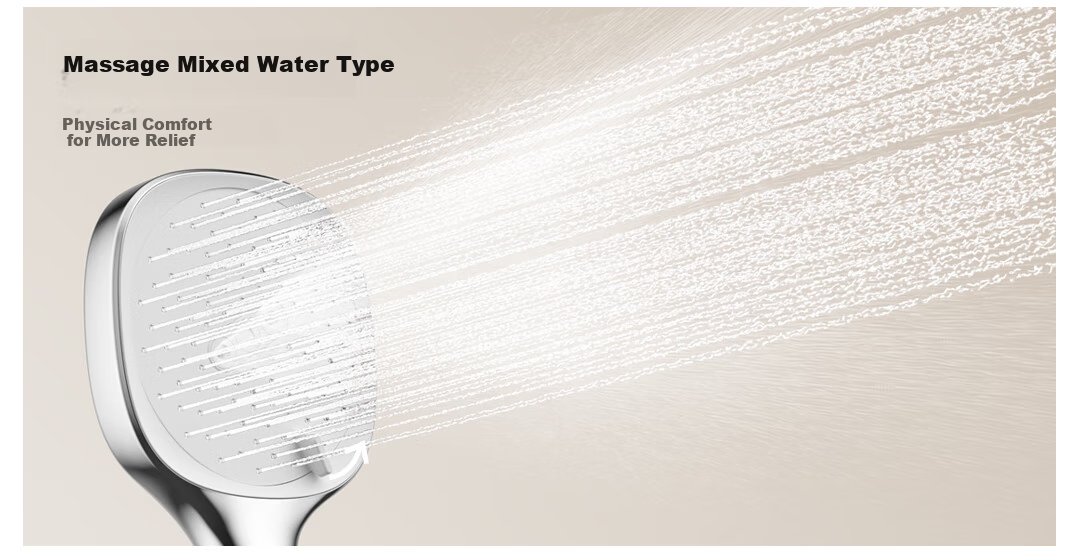 JOMOO Shower Set with Brass Piano Key Design, Descaling, Waist And Back Sprays, Massage Function, Constant Temperature, SPA Shower System 26192-695/1B 33