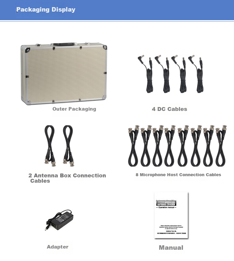 SHILE Wireless Microphone Signal Booster, Professional Microphone Antenna Extension Long-Distance Amplifier, SH-100 Wireless Signal Amplifier 8