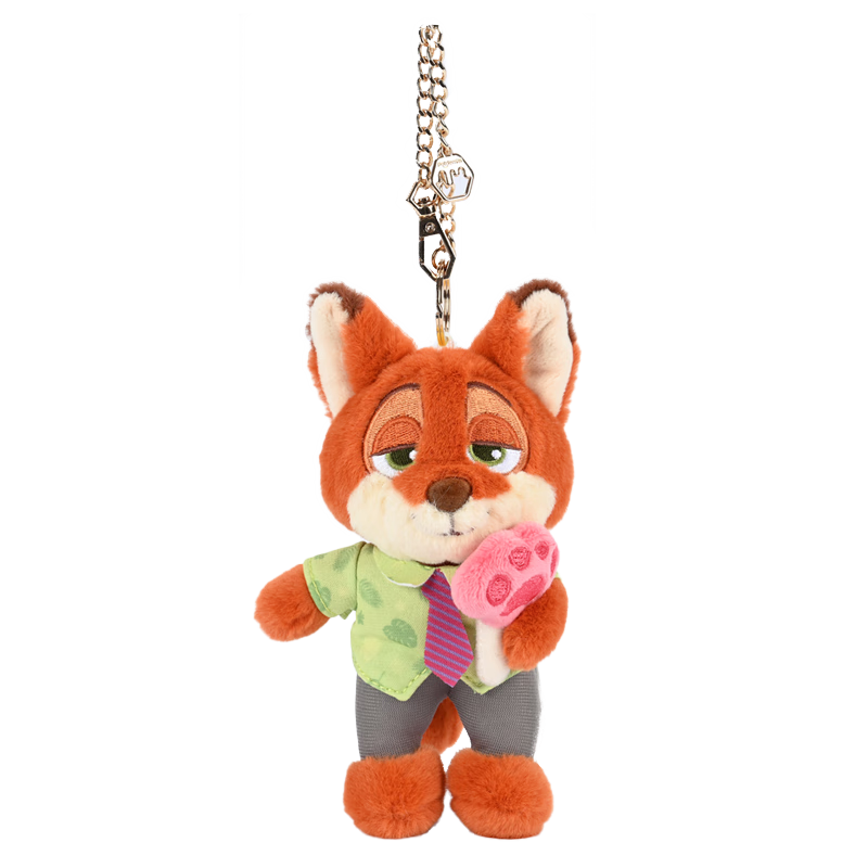 Disney Plush Toy Doll Stuffed Animal Birthday Gift for Girls, Zootopia Nick Bag Pendant Keychai