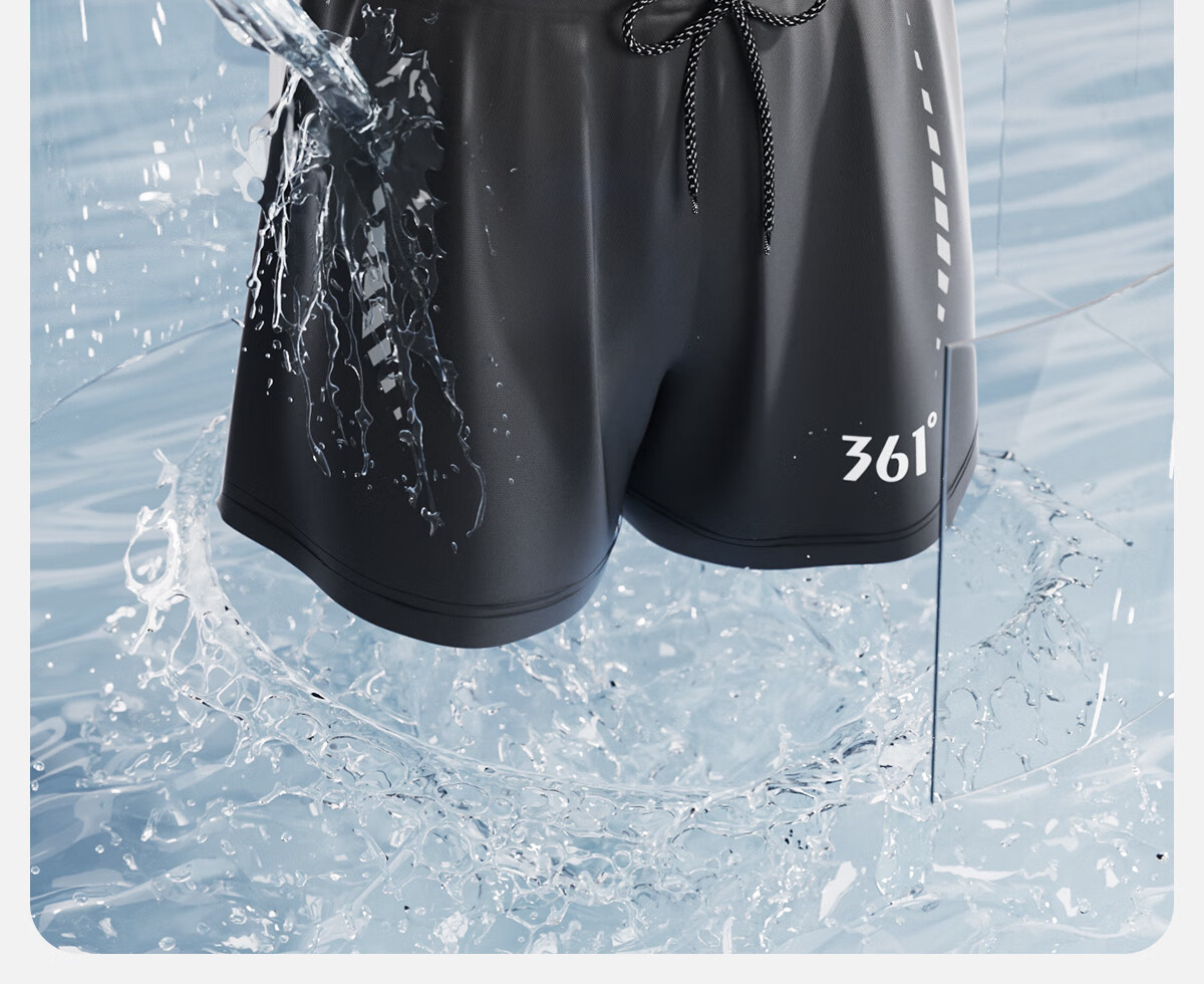 361° Men's Swim Trunks, Swimsuit, Goggles, Swim Cap Set, Fake Two-Piece Design, Anti-Embarrassment Short-Sleeve, Vacation Hot Spring Swimming Gear 16