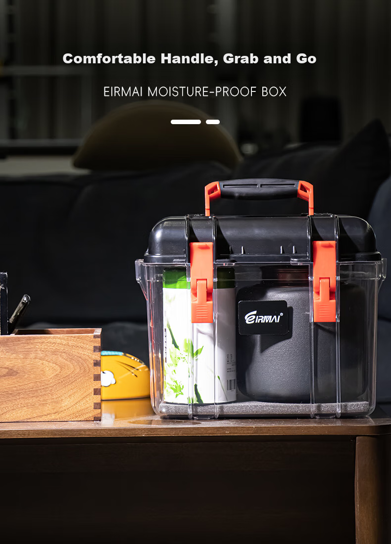 EIRMAI R25-Y DSLR Camera Dry Box Moisture-Proof Cabinet Plastic Case Sealed Lens Tea Electronic Box Large Size Portable with Built-In Moisture-Absorbing Card Desert Yellow 3