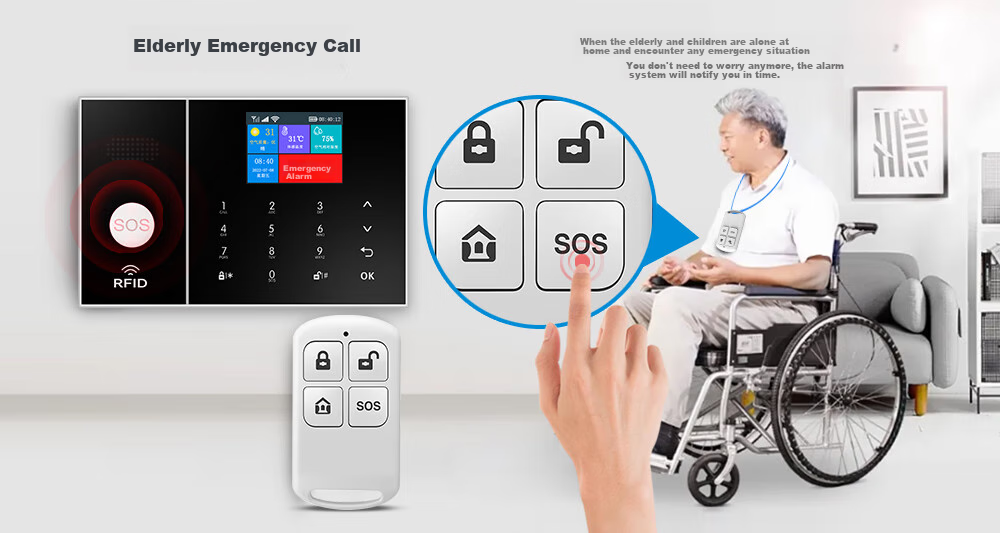 PGST Commercial And Home Alarm System, Red Line Anti-Theft Alarm, 4G WIFI Wireless Human Body Induction Alarm, 108D 10
