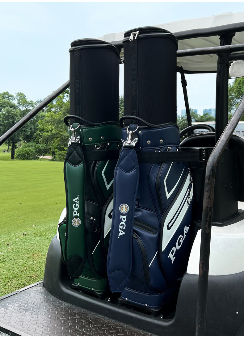 PGA Golf Bag for Men, Omnidirectional Four-Wheel Push-Pull Retractable Carry-On Golf Bag, Fully Waterproof And Multifunctional, Navy Blue 4