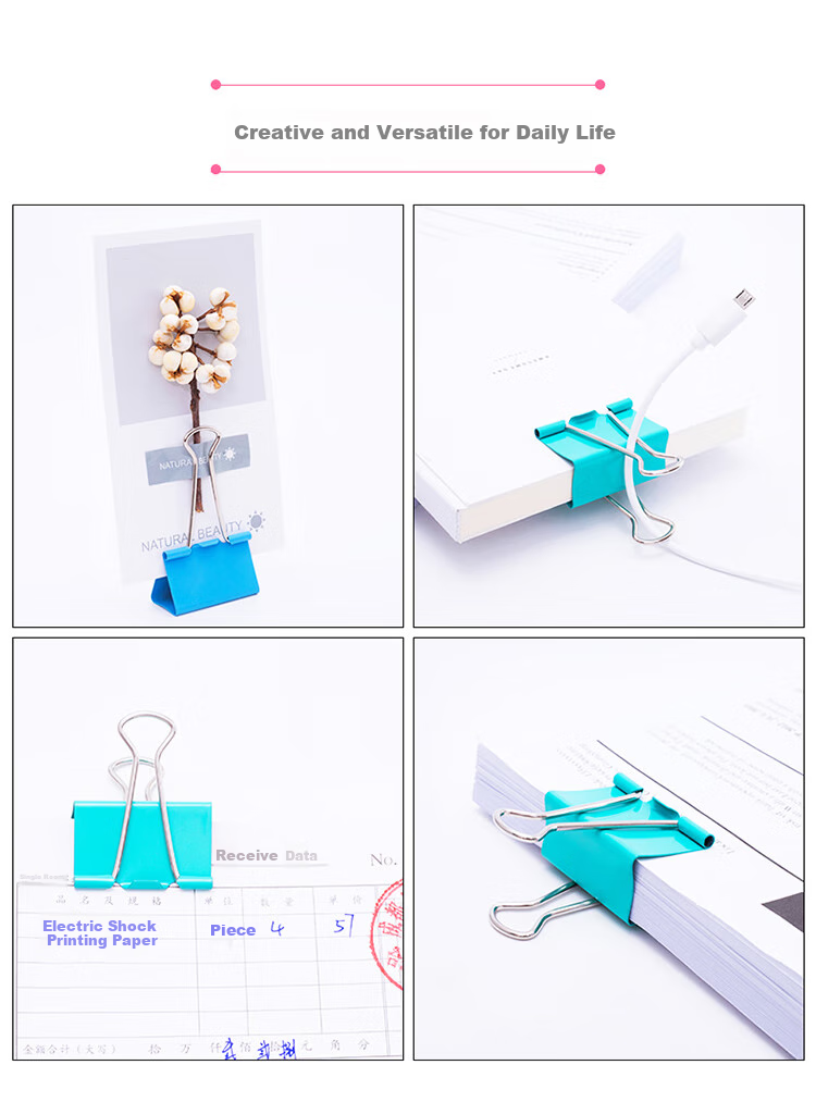 SUNWOOD 25mm Colorful Binder Clips/metal Paper Clips/bill Clips/long Tail Clips, Office Supplies, 48 Pieces/tube, 2014 7