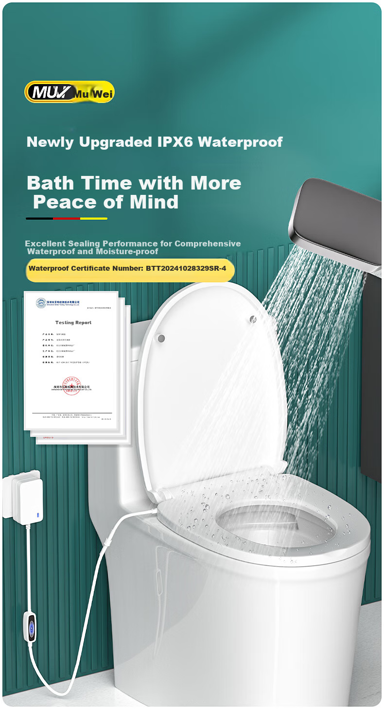 Muvi Intelligent Toilet Seat Cover, U-Shaped, 3C Certified, Single Electric Heating Ring, Instant Heating Pad, Universal Constant Temperature, 9003B 8