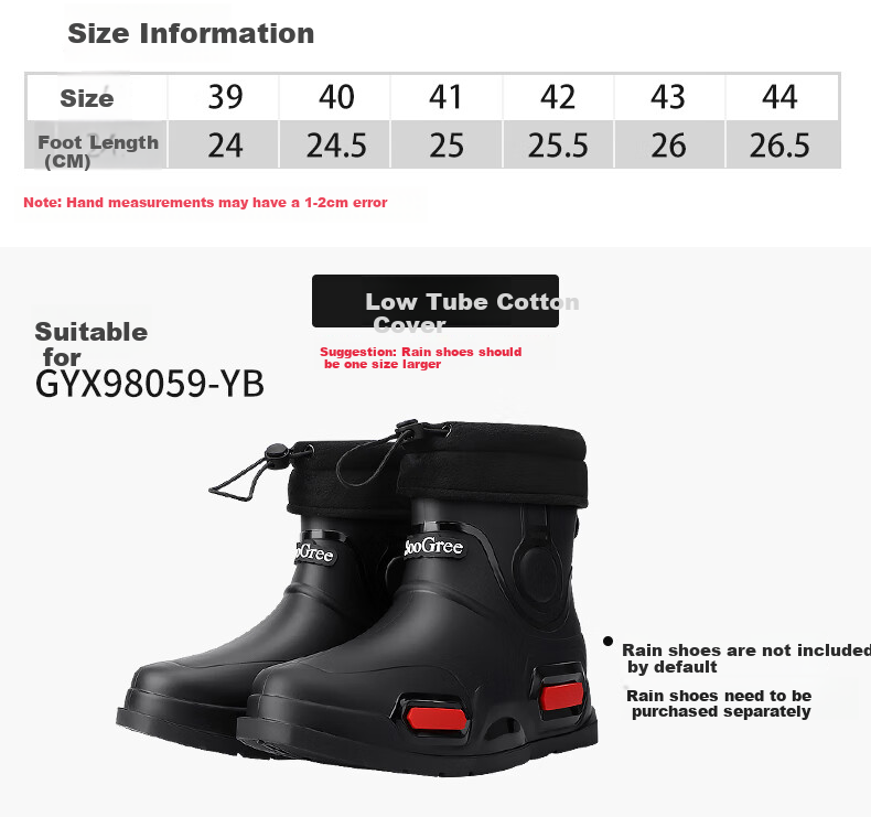 SooGree Men's Short Rain Boots, Lightweight And Stylish, Non-Slip, Wear-Resistant, Waterproof Work Shoes for Fishing 5
