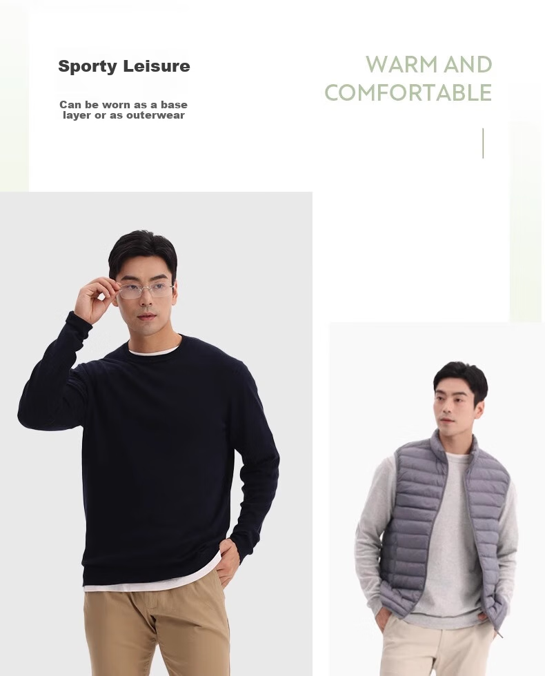DECATHLON Men's Sweater, Round Neck Knit Pullover, Base Layer for Autumn And Winter, Sports Casual Slim-Fit Top, 5354193 7