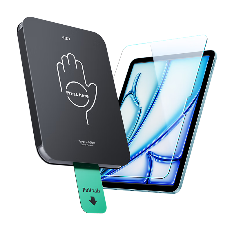 ESR [Quick-Dust Removal Screen Protector], Suitable for IPad Air8/7/6 Tempered Glass Film, 11-Inch, 2026 New M4/3/2 HD Protective Film, Apple Tablet, 25 Drop-Resistant, Anti-Fingerprint