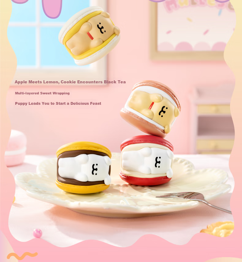 Funism [Horse Year Gift] Line Drawing Dog Playful Posture Trendy Blind Box Car Decoration Desktop Figurine Display Case 7