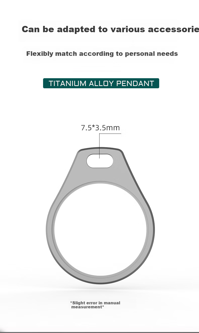 YORA Titanium Alloy Case Compatible with Apple AirTag, Keychain Ring Locator Case, Necklace Strap Car Key 2