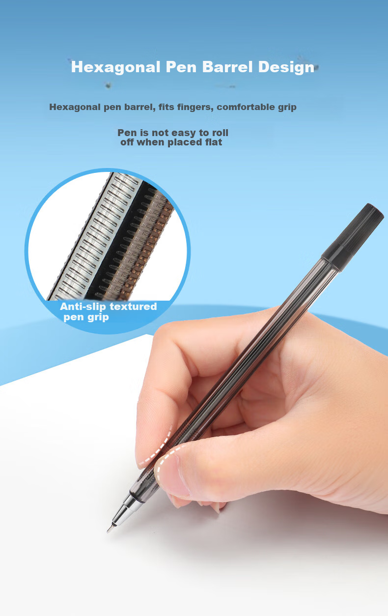 BAOKE B79 Ballpoint Pen, Medium Oil Pen, 0.7mm Semi-Needle Tip, for Students And Office Use, Original Pen, Bill Pen, Black, 12 Pens/box 4