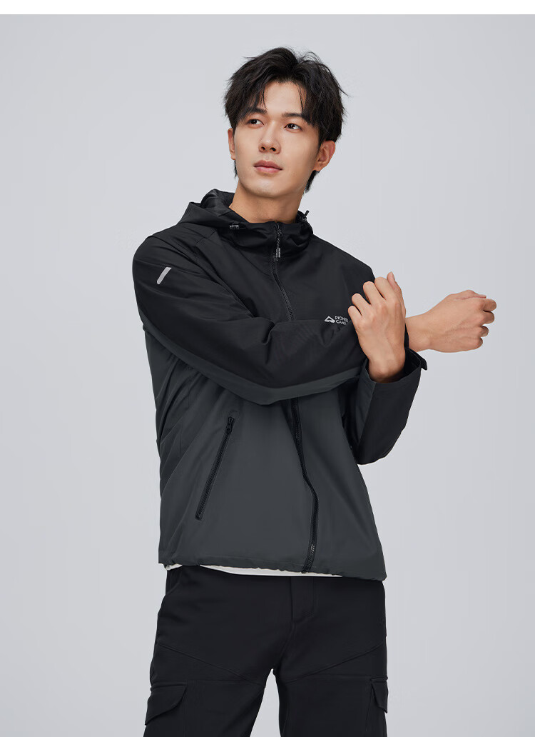 Pioneer Camp Men's Casual Jacket, Spring And Autumn Loose Hooded Top, Outdoor Sports Coat, Hiking Clothing, Black, L 8