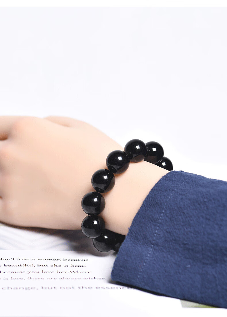 Jingying Natural Obsidian Bracelet Unisex Amulet Wealth Luck Crystal Bracelet Year of the Horse Gift for Couples 11