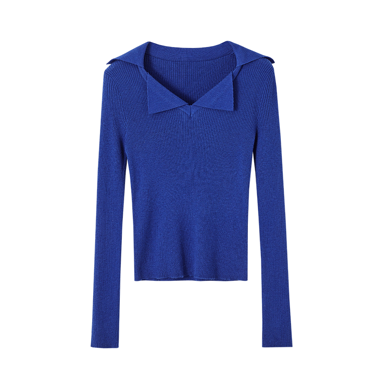 Mt [With A Strong Vocal Style And Bone Structure], Autumn V-Neck Slim-Fit, Brightening Effect, High-End Long-Sleeve Knit Sweater