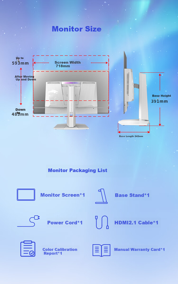 MSI Aurora MPG 321URXW QD-OLED 32-Inch 4K 240Hz Quantum Dot OLED 0.03ms Type-C 90W White Gaming Monitor 11