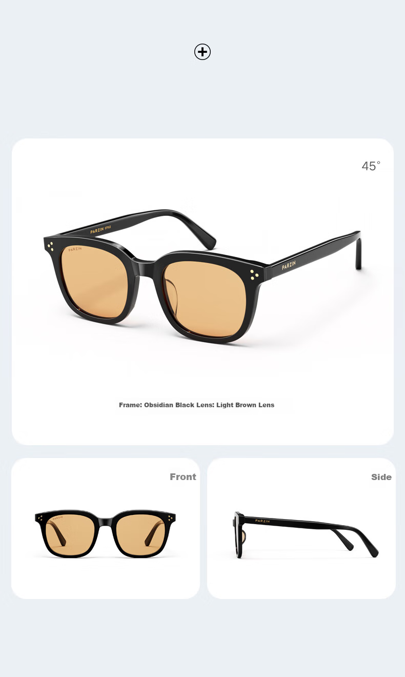 PARZIN Sunglasses, Unisex Fashion D-Type Frame Glasses, Sun Protection Driving Trendy Sunglasses PZ7771 14