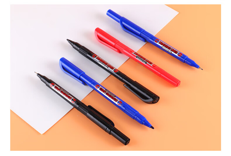 BAOKE MP2920 Oil-Based Dual-Ended Liner Pen Red 12pcs/Box 12