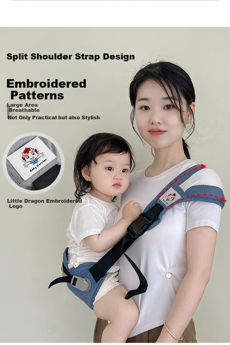 FENYE Baby Carrier, Hands-Free Baby Backpack for Outdoor Use, Front-Carrying Infant Carrier, Children's Outdoor Accessory, Gray 6