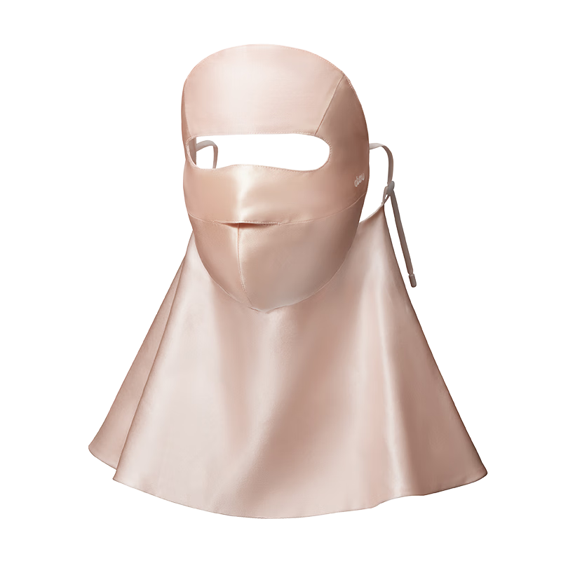Obsu Japanese Obsu Sun Protection Face Mask with Neck Guard, Lightweight Summer Sunshade UPF50+, Cherry Blossom Pink Veil Style