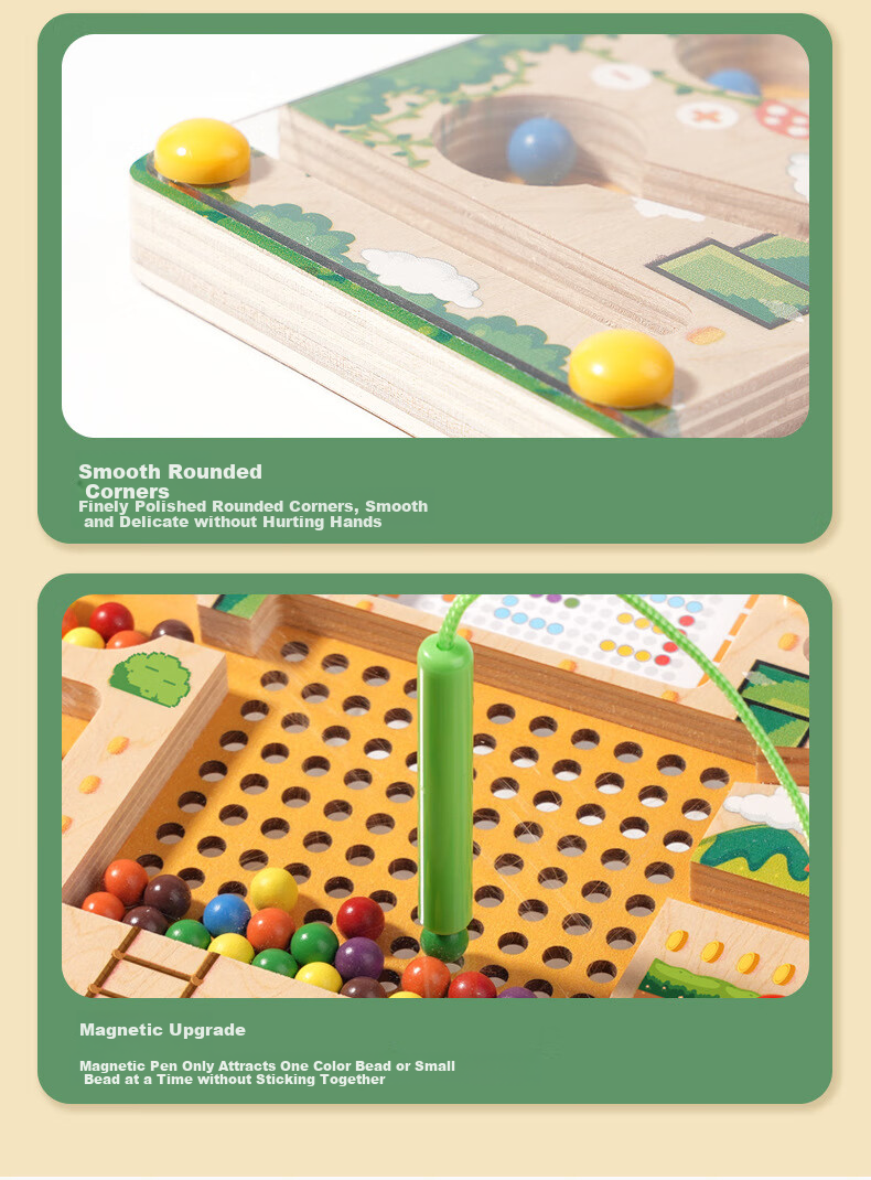 Lankupa Children's Educational Magnetic Bead Maze Writing Practice Toy for Focus Training, Gift for Boys And Girls Aged 3-6 11