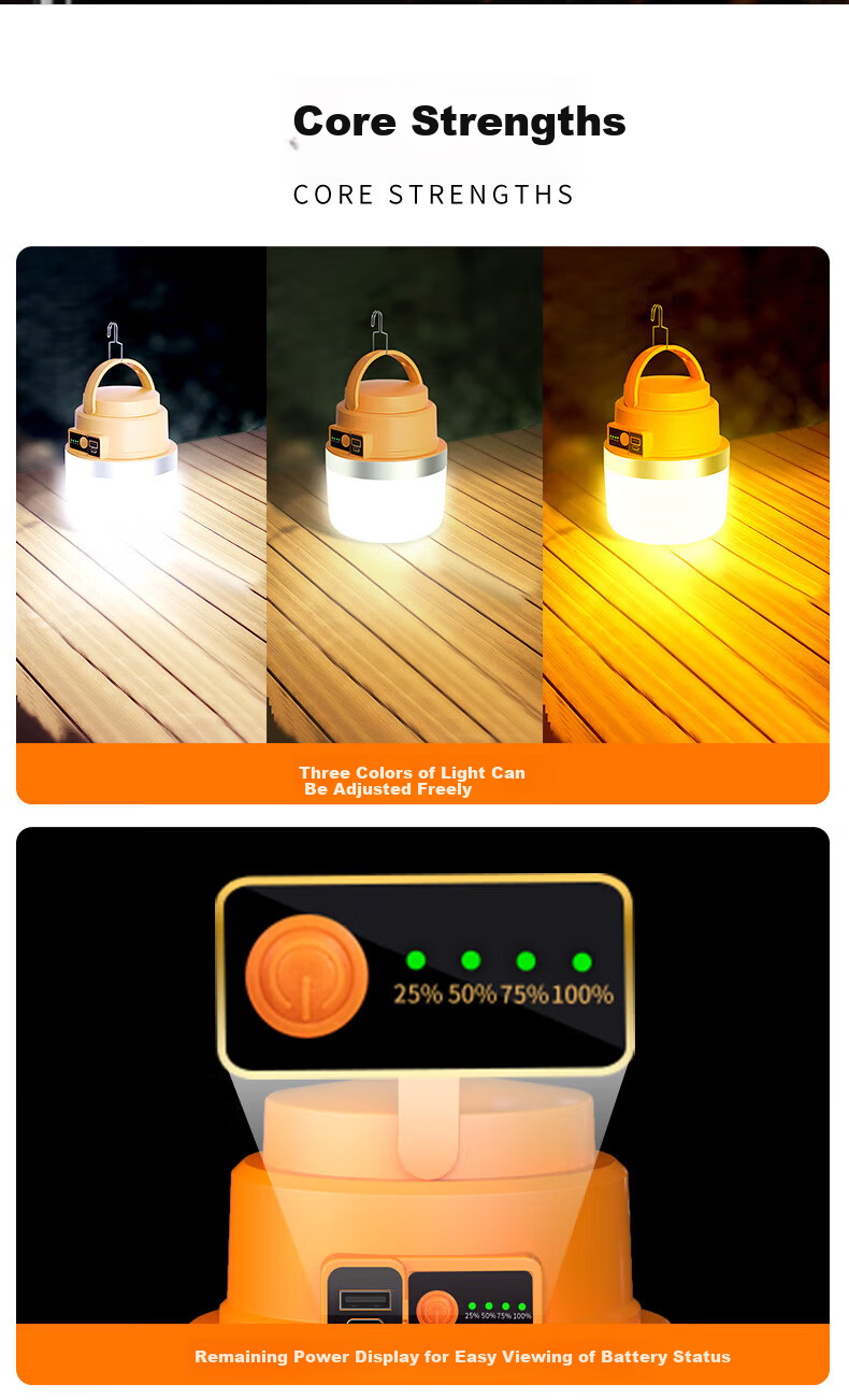 Heart LocK Rechargeable Illumination Lamp, Outdoor Camping Light, Ultra-Bright And Long-Lasting, Night Market Stall Light, Home Emergency Light Bulb for Power Outages 9