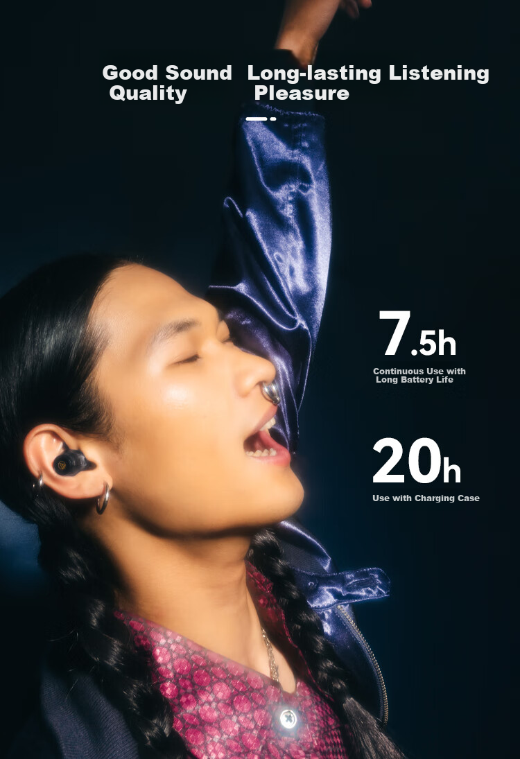 Audio-Technica CKS30TW+ True Wireless Noise-Cancelling Bluetooth Earphones, In-Ear Music Bass Waterproof, Compatible with Huawei Apple Xiaomi Headphones, Gree 6