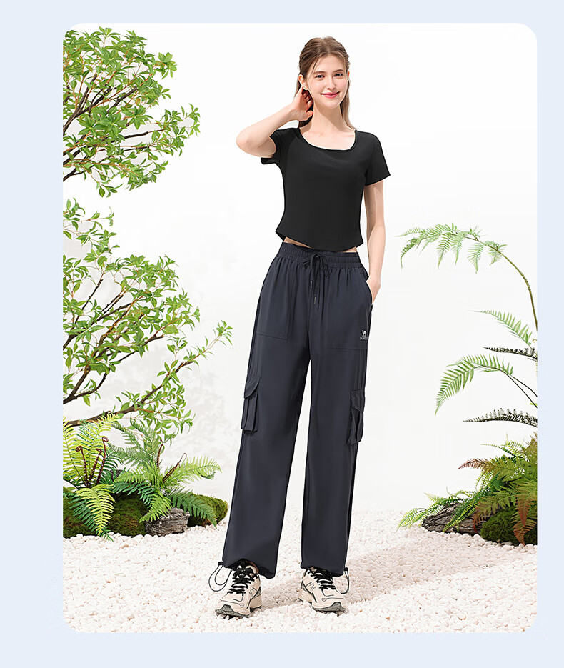 CAMEL Ice Cooling Sun Protection Workwear Women's Casual Outdoor Sports Long Pants Y25BAVLZ006 Hibiscus Pink XL 18