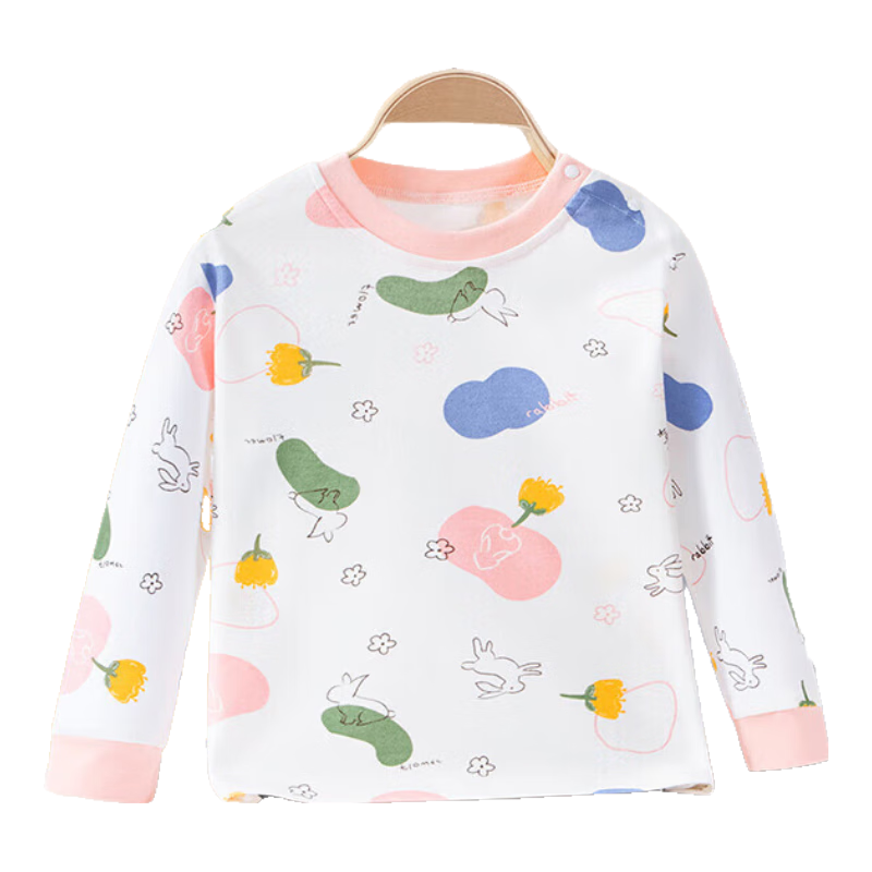 YUZHAOLIN Children's Autumn Underwear Set, Boys And Girls Inner Wear, Pure Cotton Baby Pajamas, Clothing for Young Children, Sweet Pink