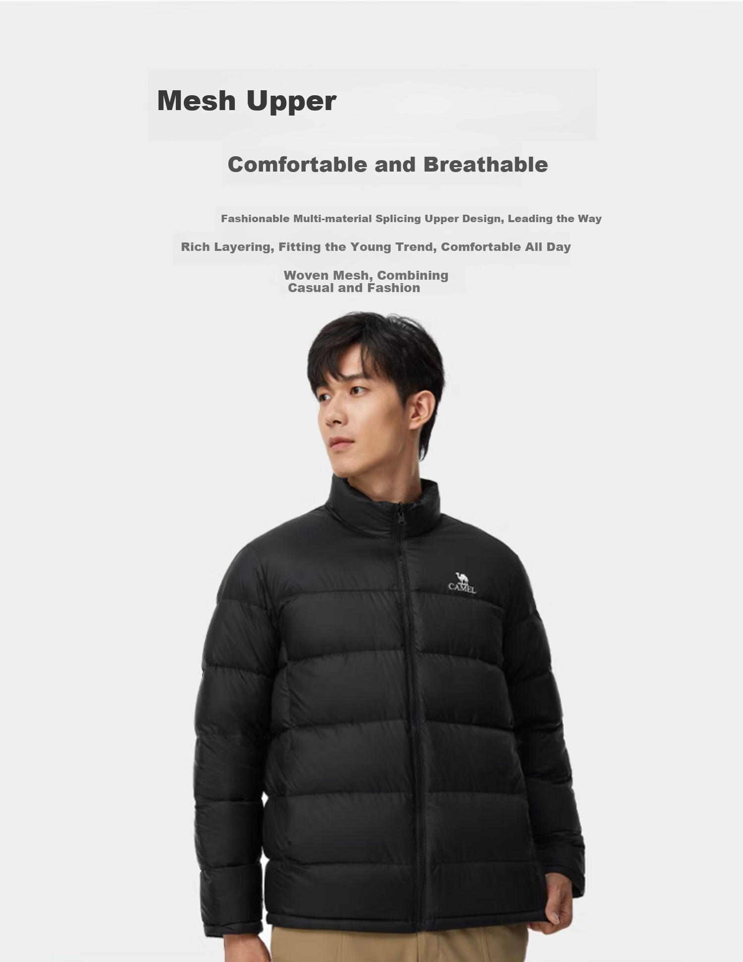 CAMEL North Wind Jacket Three-In Fleece Inner Layer for Men, Windproof And Waterproof Mountaineering Suit A13CAXX085XA XL 18