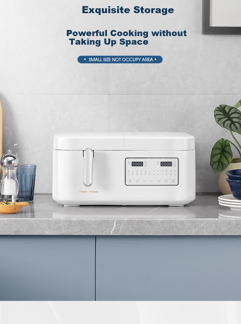 Morphyrichards Dual-Compartment Rice Cooker with Separate Rice And Soup Compartments, Multi-Functional Low-Sugar Small Two-In Rice Cooker And Soup Pot MR8501 White One's Member 19