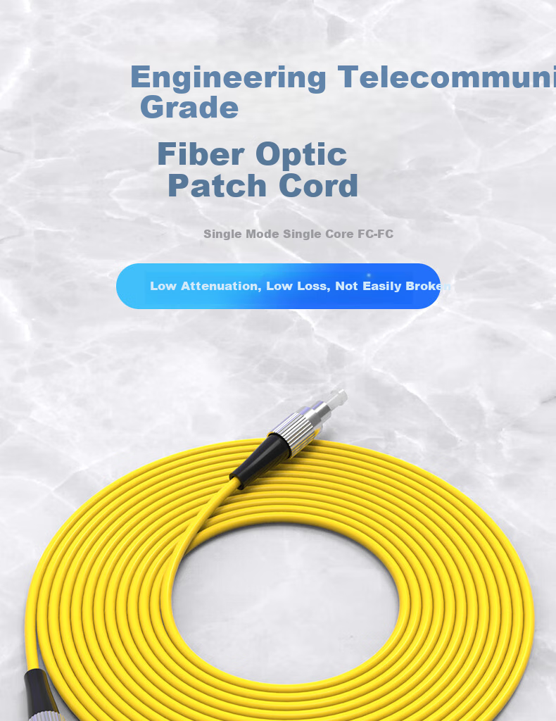 Nokoxin Telecom-Grade Single-Mode Single-Core Fiber Optic Patch Cable, Home Fiber Extension Cord, Optical Transceiver Pigtail, Supports Customized Length, UPC Connector, 1 Meter FC-FC 1