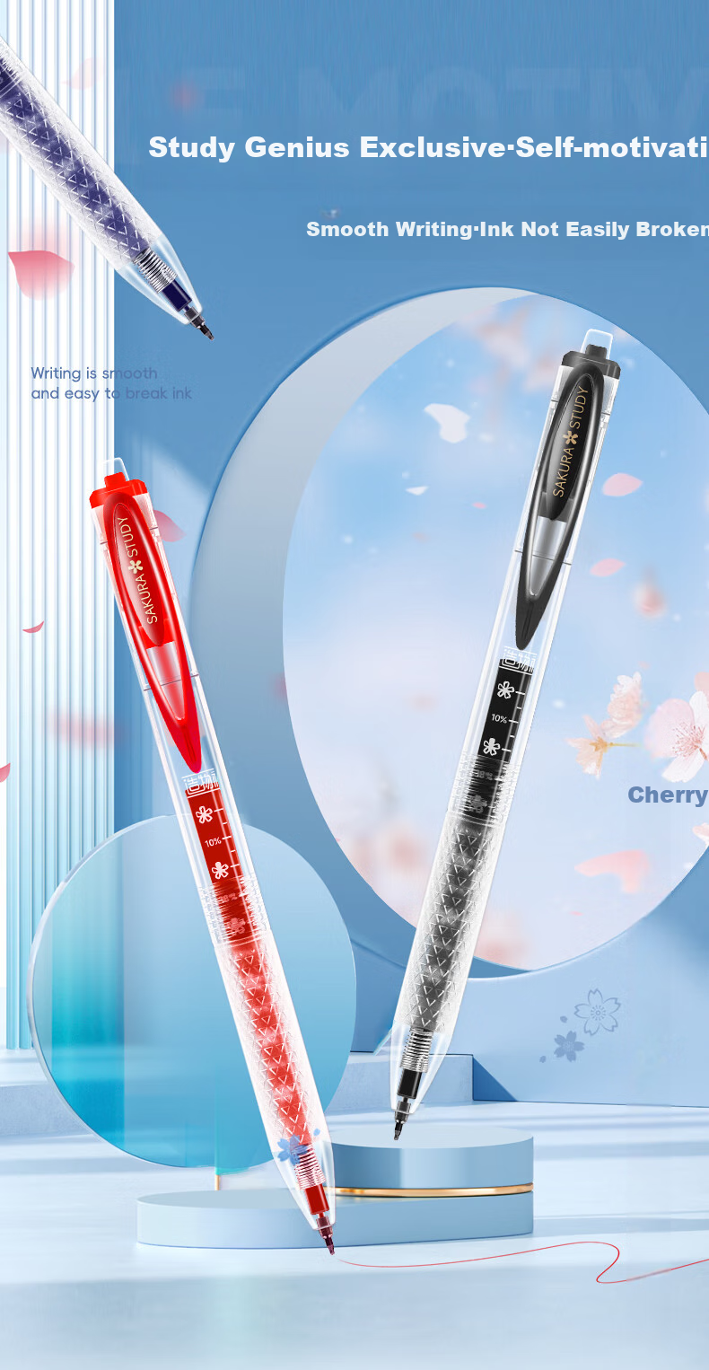 CHENQI STATIONERY Scholar's Smooth Writing Pen for Exam Practice, 0.5mm Quick-Drying Retractable Gel Pen, Black Stylish ST Tip, for Students' Homework And Exams, Signature Pen, Water-Based Ink, JG-79/black 1