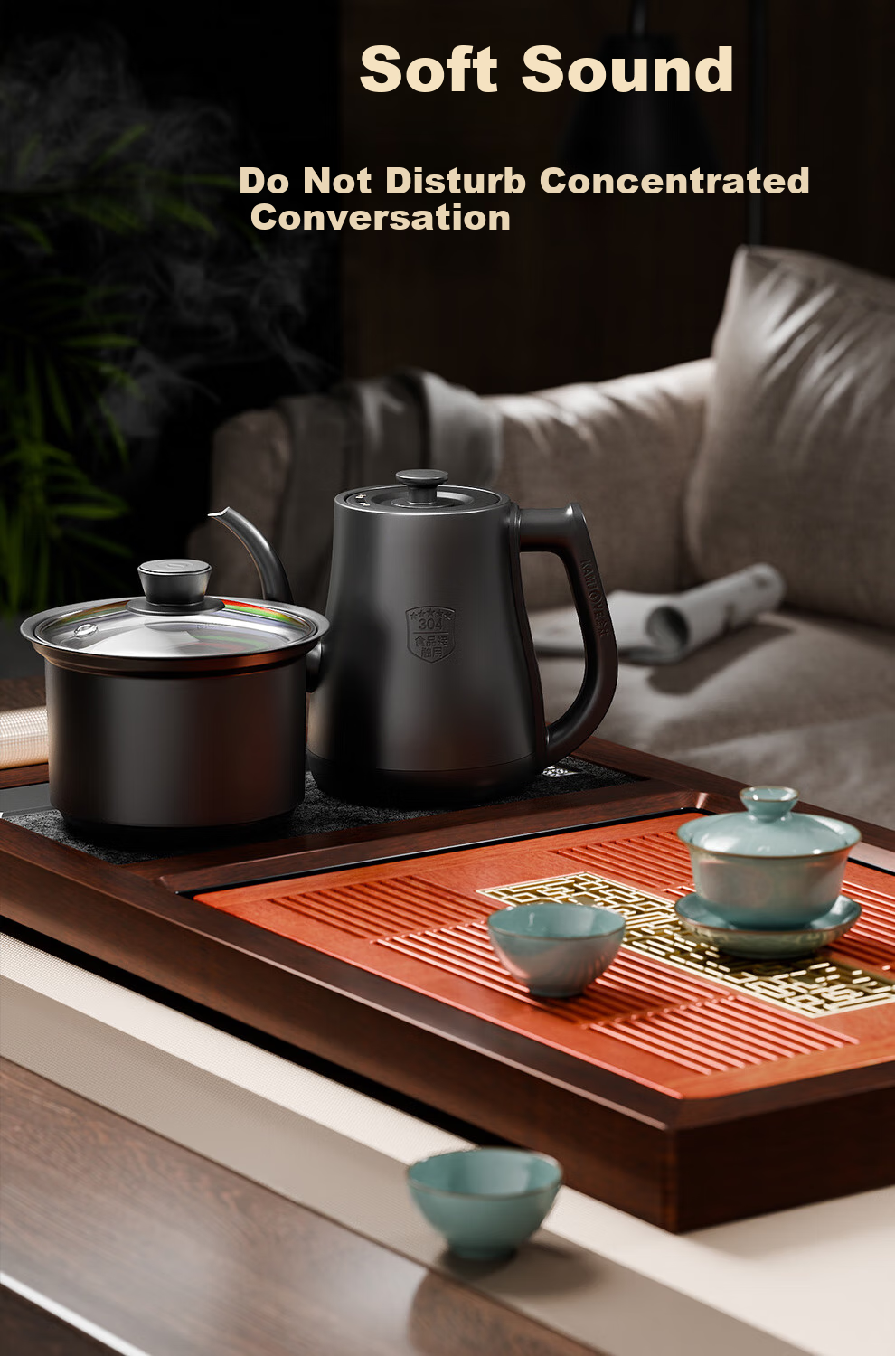 KAMJOVE Electric Automatic Water Boiling Kettle Dual Kettle Constant Temperature Tea Set Tea Table Integrated Brewing Kettle V88A 15