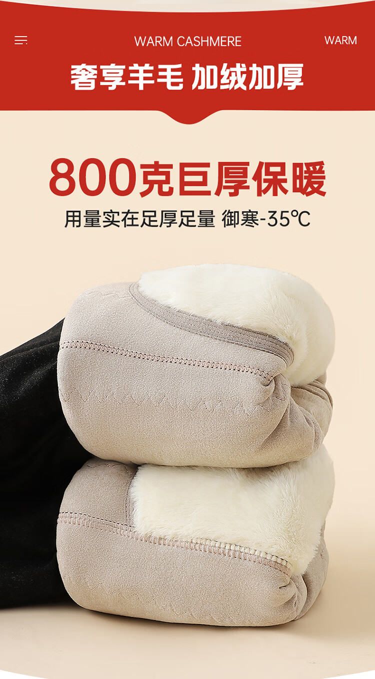 LangSha Autumn New Men's Cotton Pants Winter Thickened Fleece Warm Leggings Extra Thick Knee Protection Middle-aged Wool Pants Northeast Style 2