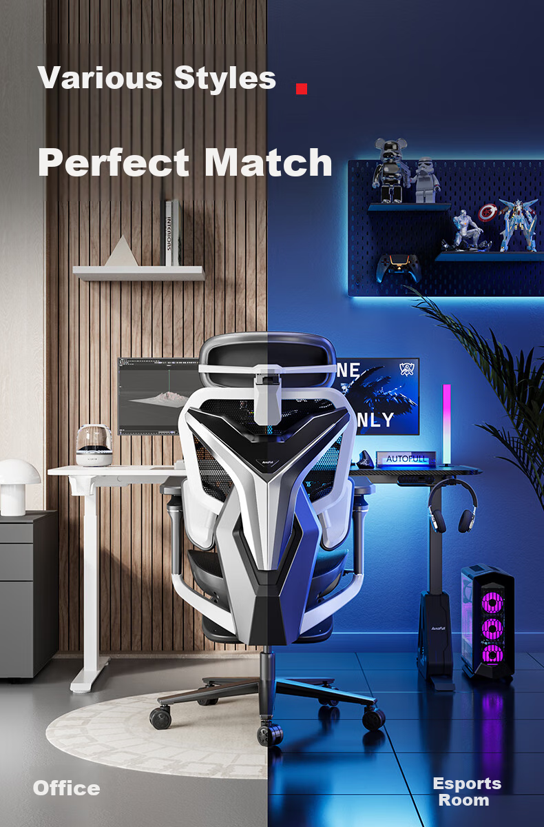 AutoFull G7 Gaming Chair, Ergonomic Chair, Computer Chair, Office Chair, Biomechanical Seat, Gaming Chair, Breathable Mesh Chair 6