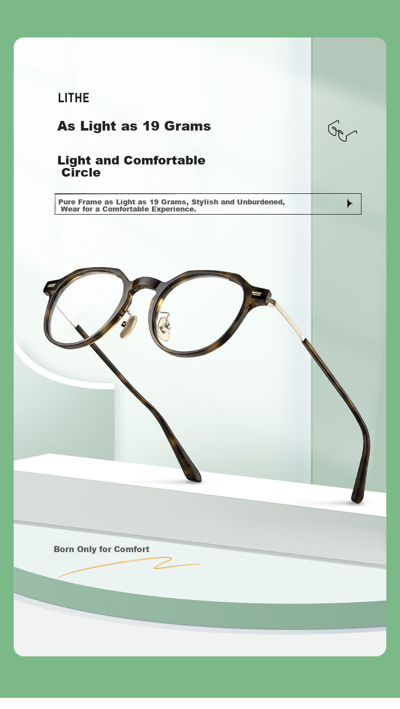 HELEN KELLER Small Round Frame Exquisite Brightening Internet Celebrity Glasses, High-Value Photo-Taking Glasses for Nearsighted Men And Women, H9051CW Retro Frame 3