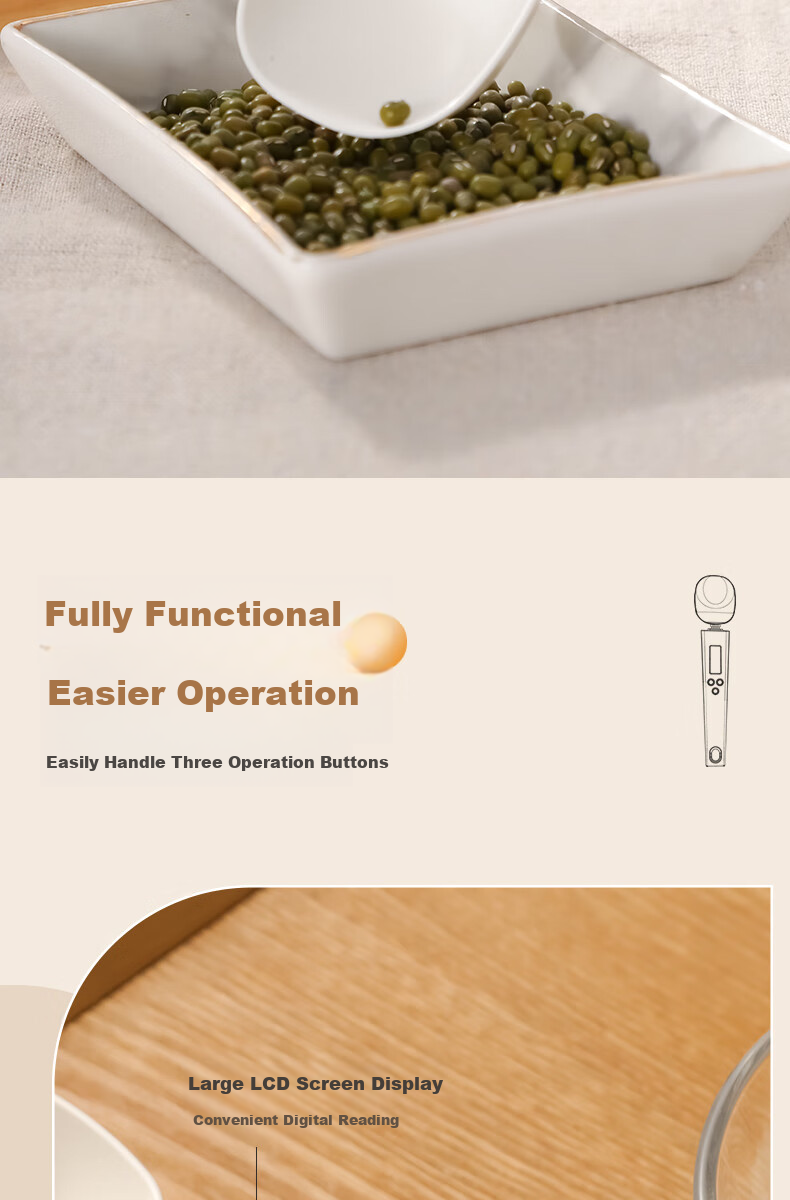 Dretec Kitchen Scale, Electronic Measuring Spoon for Home Use, Pet Food Weighing Tool, Baking Large Spoon Head, Small Qixi Gift 5