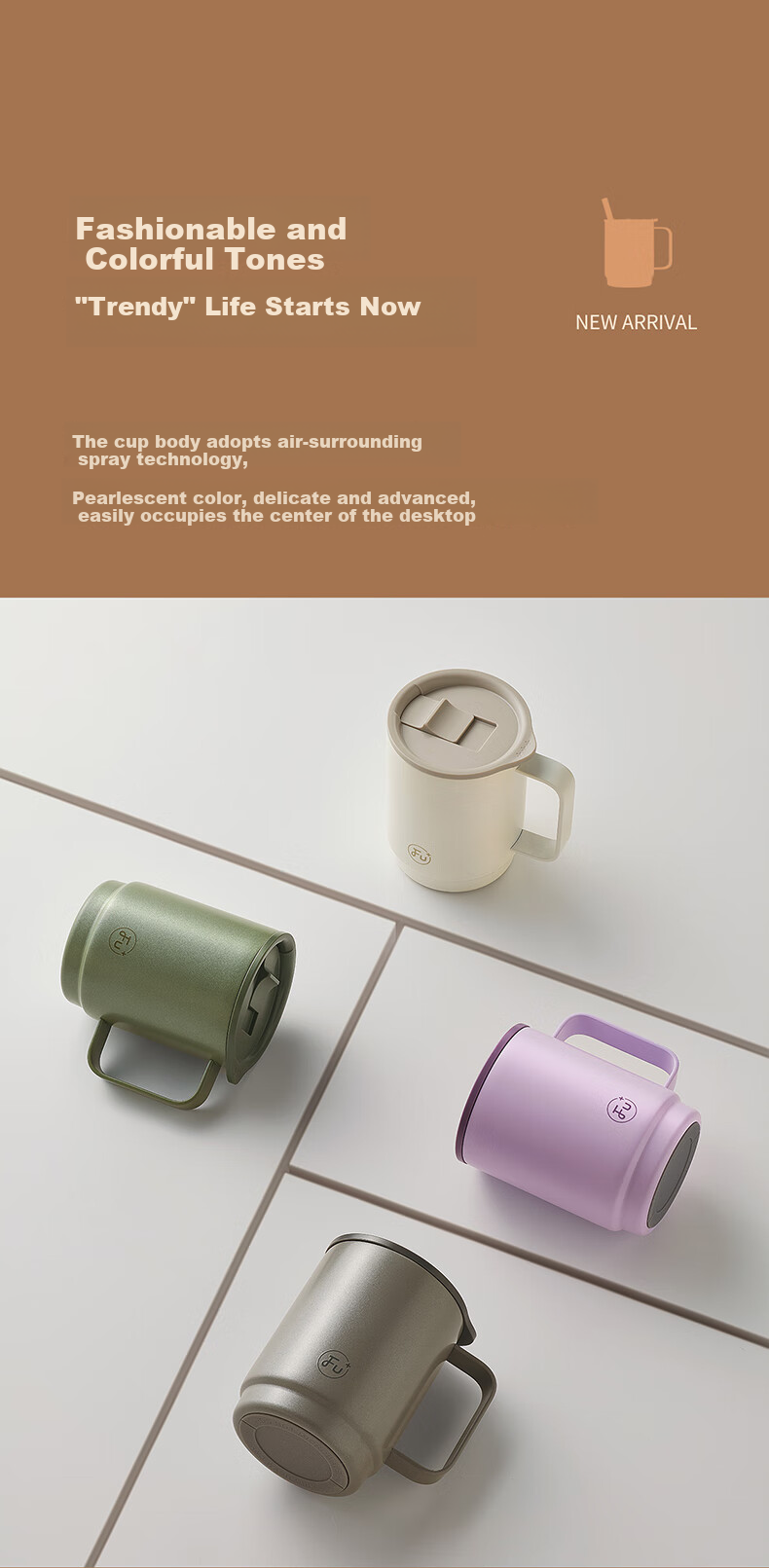 FU Fugang Jia Office Insulated Antibacterial Stainless Steel Tea Mug High-Value Lid Straw Water Bottle 11