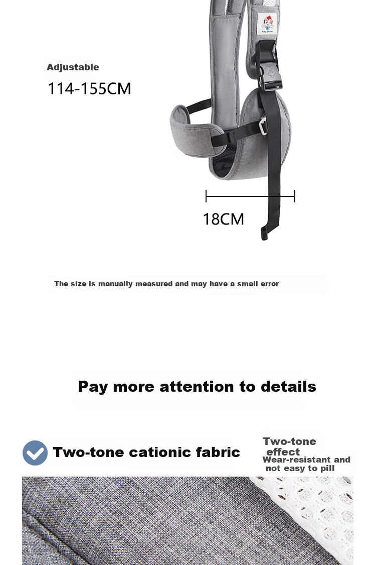 FENYE Baby Carrier, Hands-Free Baby Backpack for Outdoor Use, Front-Carrying Infant Carrier, Children's Outdoor Accessory, Gray 9