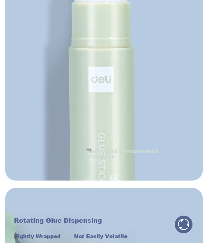 Deli 21g Plant-Based Solid Glue, High Viscosity Formaldehyde-Free Green Formula, Aesthetically Pleasing Children's Glue Stick, Student Back-To Stationery, 24 Pieces/box, Office Supplies, 53276 10