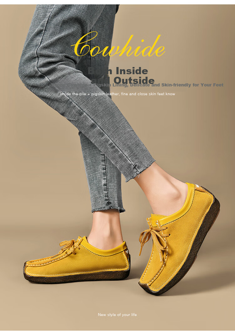 Walker Shop Aokasuo Women's Walking Shoes, Flat Leather Loafers, Comfortable Mom Casual Peas Shoes M012001 9