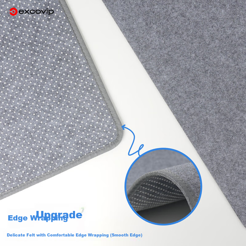 EXCO Edge-Locked Felt Mouse Pad, Computer Desk Mat, Extra Large Size, Office And Gaming Use, Wear-Resistant, Non-Slip Rubber Bottom, Thickened Desk Mat, E-Sports Keyboard Pad, 1000*500mm, Dark Gray 0381 4