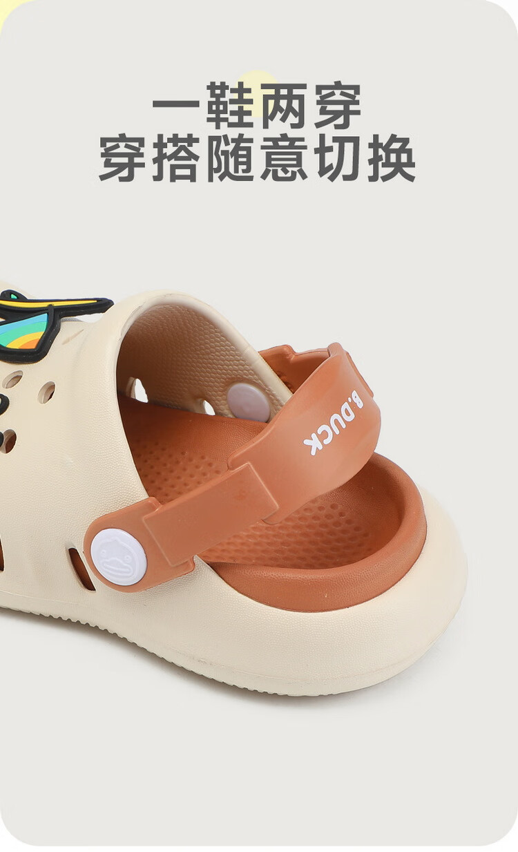 B.Duck Children's Sandals, Boys' Cartoon Beach Shoes, Girls' Garden Shoes, Slippers, 5972 White And Green, Size 32 5