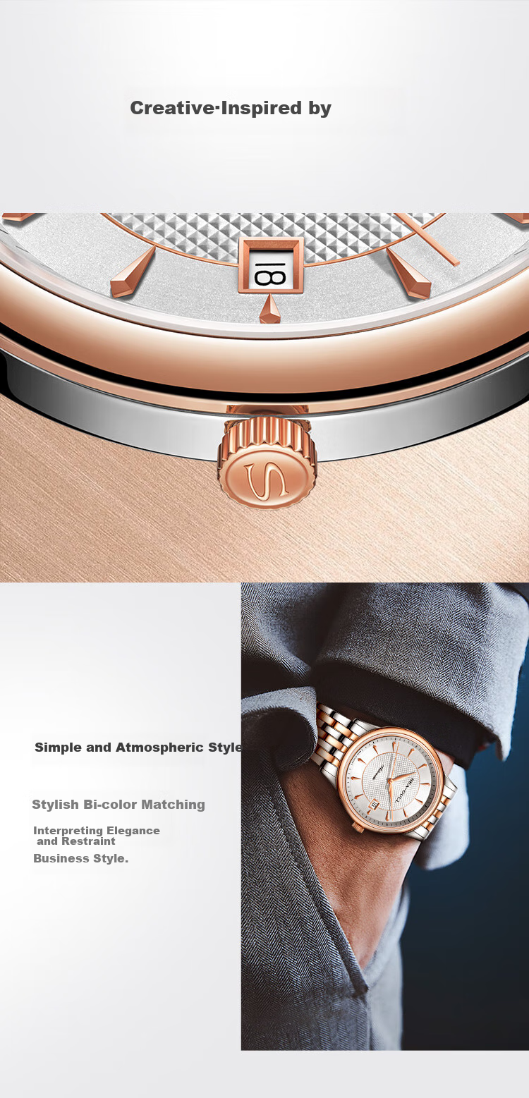 SEAGULL Automatic Mechanical Watch for Men, Simple Calendar Men's Watch, Birthday Gift for Men, National Watch 819.13.1054 33