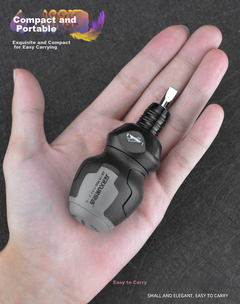 JERXUN Ratchet Screwdriver, Phillips And Flathead Mini Adjustable Screwdriver, Labor-Saving Double-Ended Screwdriver, Torx Screwdriver 7