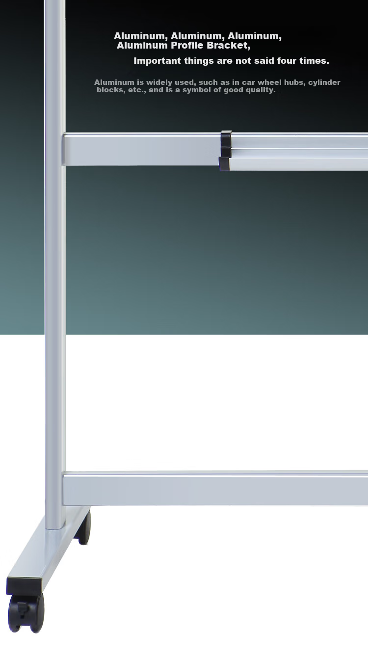 AUCS Mobile Whiteboard Stand, 120*90cm, Double-Sided Movable Large Erasable Blackboard, for Home Office Teaching, WB01311102 4