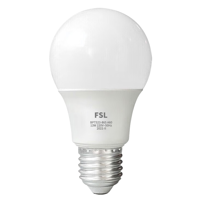 Foshan Lighting (FSL) LED Energy-Saving High-Power A60 Bulb E27 Screw Base 13W Cool White 6500K